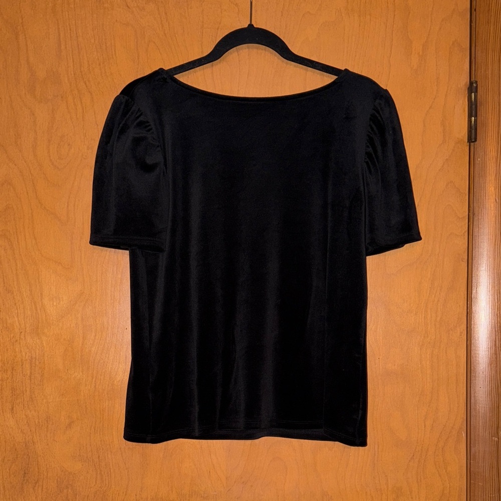 LOFT Black Velvet Women's Short Sleeve Top